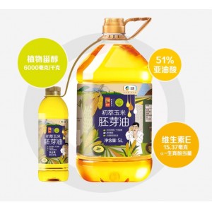 中粮初萃食用油玉米胚芽油5L+400ml*1桶非转基因压榨营养清香家用 1件装